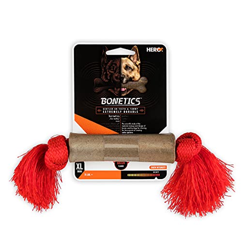 Hero Bonetics Quaste Knochen – Hundeknochen – Welpenknochen – entworfen für extra große Hunde bis zu 34 kg – Rot (Speckgeschmack) von HeRo24