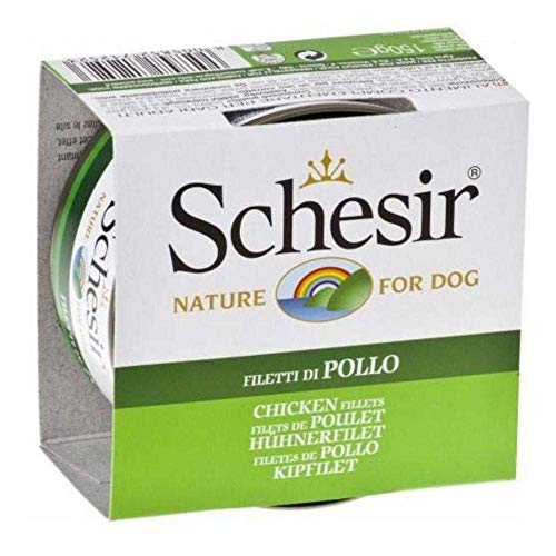 Schesir Hundefutter für ausgewachsene Hunde, Hähnchenfilets aus Gelee, 150 g, 1 Dose von Heads Up For Tails