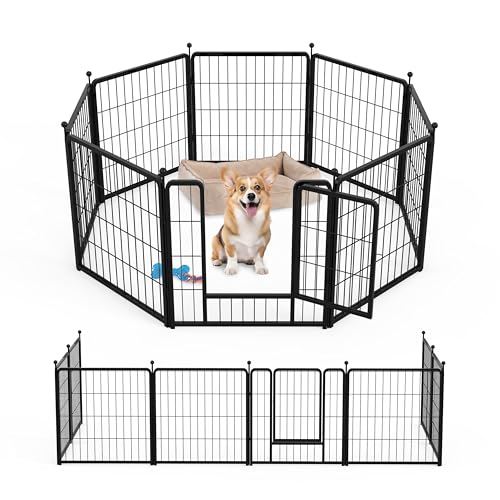 Hunde-Laufstall, 61 cm, 8 Paneele, idealer Hundezaun für Welpen/kleine Hunde, Indoor & Outdoor Bliss, Perfekter Hundegehege für Camping, Hof, Wohnmobil, Gartenzaun, Schwarz Hunde-Laufstall, 61 cm, 8 Paneele, idealer Hundezaun für Welpen/kleine Hunde, Indoor & Outdoor Bliss, Perfekter Hundegehege für Camping, Hof, Wohnmobil, Gartenzaun, Schwarz von HealSmart
