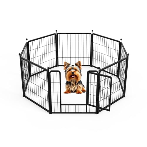 Hunde-Laufstall, 61 cm, 8 Paneele, robuster Metall-Laufstall für drinnen und draußen, für Camping, Hof, Wohnmobil, Gartenzaun, Privatsphäre, Terrasse, Schwarz Hunde-Laufstall, 61 cm, 8 Paneele, robuster Metall-Laufstall für drinnen und draußen, für Camping, Hof, Wohnmobil, Gartenzaun, Privatsphäre, Terrasse, Schwarz von HealSmart
