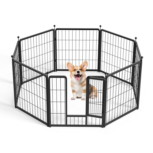 Hunde-Laufstall, 61 cm, 8 Paneele, robuster Metall-Laufstall für drinnen und draußen, für Camping, Hof, Wohnmobil, Gartenzaun, Privatsphäre, Terrasse, Schwarz Hunde-Laufstall, 61 cm, 8 Paneele, robuster Metall-Laufstall für drinnen und draußen, für Camping, Hof, Wohnmobil, Gartenzaun, Privatsphäre, Terrasse, Schwarz von HealSmart