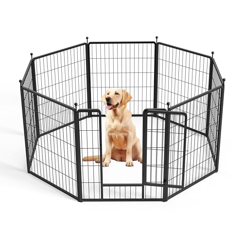 Hunde-Laufstall, 8 Paneele, 81,3 cm, Robustes Metall, Haustier-Laufstall, für drinnen und draußen, für Camping, Hof, Wohnmobil, Gartenzaun, Privatsphäre, Terrasse, Schwarz Hunde-Laufstall, 8 Paneele, 81,3 cm, Robustes Metall, Haustier-Laufstall, für drinnen und draußen, für Camping, Hof, Wohnmobil, Gartenzaun, Privatsphäre, Terrasse, Schwarz von HealSmart