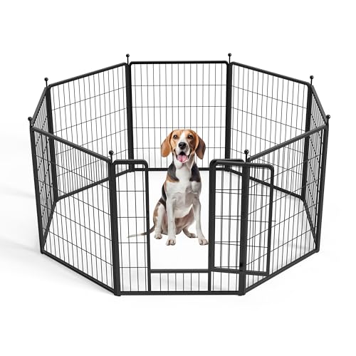 Hunde-Laufstall, 81,3 cm, 8 Paneele, Robustes Metall, Haustier-Laufstall für drinnen und draußen, für Camping, Hof, Wohnmobil, Gartenzaun, Privatsphäre, Terrasse, Schwarz Hunde-Laufstall, 81,3 cm, 8 Paneele, Robustes Metall, Haustier-Laufstall für drinnen und draußen, für Camping, Hof, Wohnmobil, Gartenzaun, Privatsphäre, Terrasse, Schwarz von HealSmart