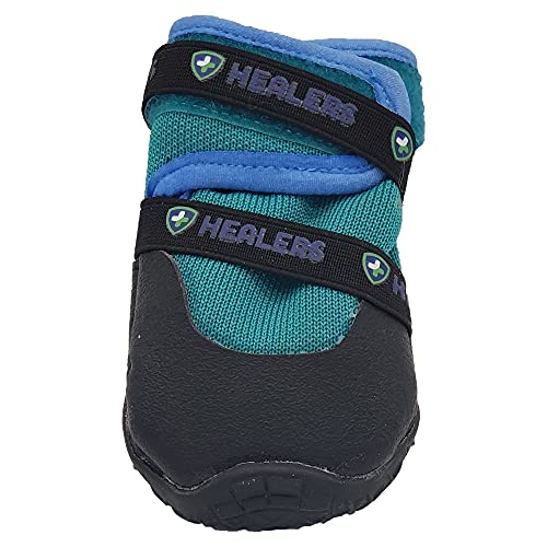 Healers Petcare Urban Walker !!!, Dog Boots for Paw Protection, Waterproof, Non Slip Rubber Sole Pet Booties, 1 Pair, Large/Medium Teal von Healers