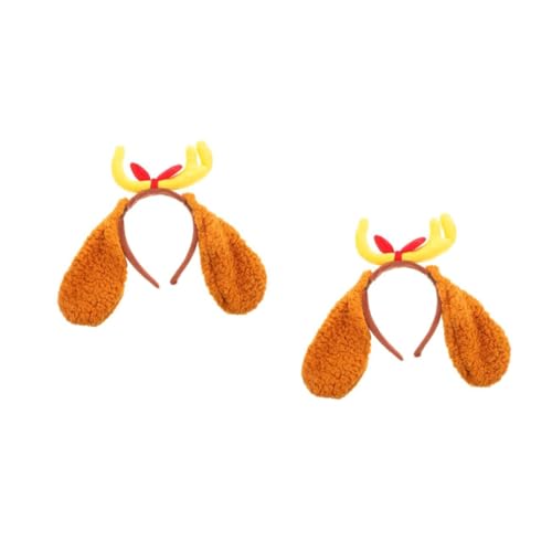 Healeved 2 Stück Weihnachtliches Hunde Haarband mit Geweih und Knochen Süßes Kostüm für Haustiere für Halloween und Weihnachten Einfach zu Tragen Weichem Material Gefertigt für Erwachsene von Healeved