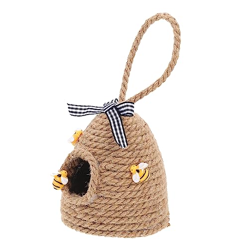 Healifty Gewebte Hängende Wabe aus Natürlichem Jute für Garten und Balkon Wabenförmiges Ornament für Wohn und Schlafzimmer Niedliche Waben Dekoration für Bienenfest und Frühlingsdeko von Healifty