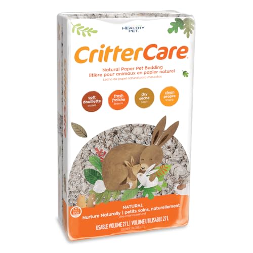 CritterCare Naturpapier-Einstreu für Kleintiere, Geruchskontrolle, geruchlos, 99 % staubfrei, super saugfähig, natürlich, 27 l, ideal für Kaninchen, Meerschweinchen, Hamster, Rennmäuse, Mäuse, Ratten CritterCare Naturpapier-Einstreu für Kleintiere, Geruchskontrolle, geruchlos, 99 % staubfrei, super saugfähig, natürlich, 27 l, ideal für Kaninchen, Meerschweinchen, Hamster, Rennmäuse, Mäuse, Ratten von Healthy Pet