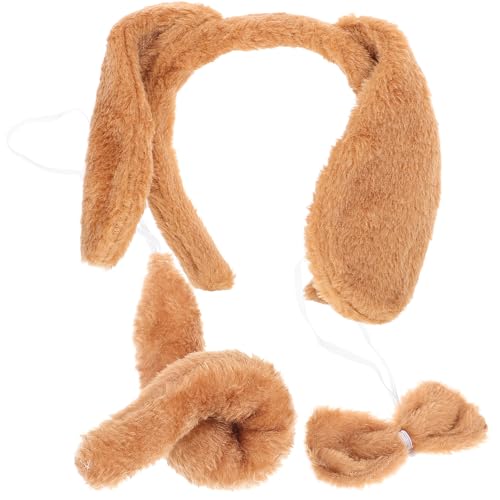 Healvian 1 Set Plüsch-Hunde-Stirnband, Fliege Und, Kostüm-Set für Kindergeburtstagsparty Und Halloween-Cosplay Healvian 1 Set Plüsch-Hunde-Stirnband, Fliege Und, Kostüm-Set für Kindergeburtstagsparty Und Halloween-Cosplay von Healvian