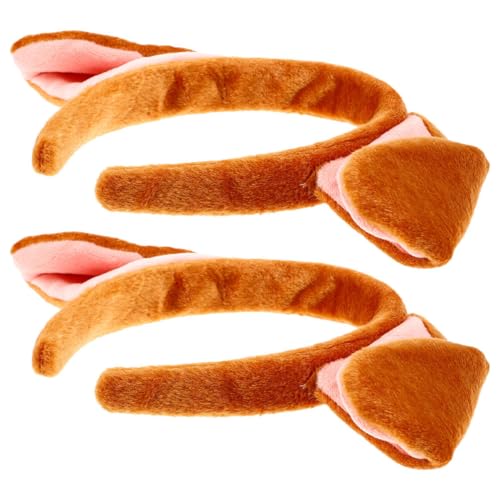 Healvian 2 Stück Welpen Stirnband Hunde Haustier Stirnband Haaraufsätze Festival Haarband Party Kopfbedeckung Party Cosplay Stirnband Tierohr Kopfbedeckung Festival Requisiten von Healvian