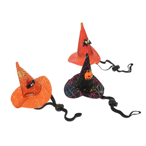 Healvian 3 Stück Teiliges Halloween Haustier Hexenhut mit Elastischem Band Atmungsaktive Katzen und Hundekopfbedeckung Leichtes Cosplay Zubehör für Hunde und Katzen Komfortabel und Healvian 3 Stück Teiliges Halloween Haustier Hexenhut mit Elastischem Band Atmungsaktive Katzen und Hundekopfbedeckung Leichtes Cosplay Zubehör für Hunde und Katzen Komfortabel und von Healvian