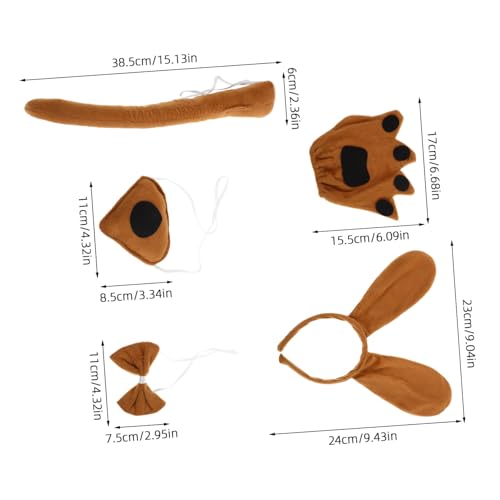 Healvian Hundekostüm Zubehör für Hundears Headband Nasen und Pfotenhandschuhen und Schleife Weiches Bequemes Tierkostüm für Rollenspiele Fasching Halloween und Fotoevents Healvian Hundekostüm Zubehör für Hundears Headband Nasen und Pfotenhandschuhen und Schleife Weiches Bequemes Tierkostüm für Rollenspiele Fasching Halloween und Fotoevents von Healvian
