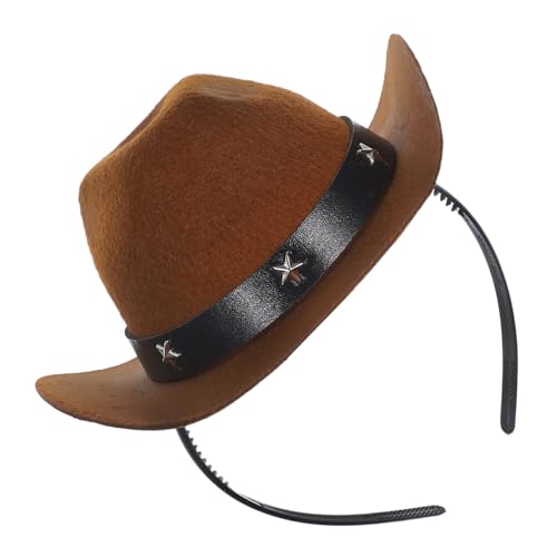 Healvian Mini Cowgirl Hut Haarband für Haustiere Bequeme Cowboy Hut Kopfbedeckung für Geburtstagsfeiern Stilvolles Accessoire zur Party Dekoration Einzigartiges Design für Tolle Feiern von Healvian