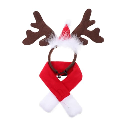 Healvian Weihnachtliches Haustier Schal Kurzflorigem Plüsch Komfortabel Langlebig Waschbar Festliches Hunde und Katzenkostüm für Weihnachtsfeiern Wiederverwendbares Zubehör von Healvian