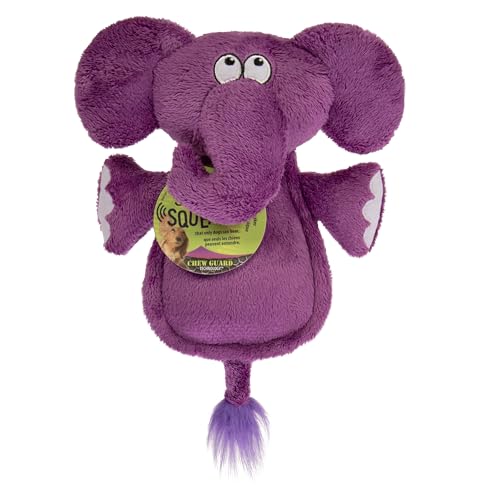 goDog Hear Doggy Quaker Haustierprodukte Flattie mit Kauschutz, Elefant von goDog