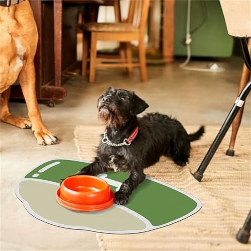 Hearda Futtermatte Hund Groß, Unregelmäßige Form Katzen Futternapf Unterlage rutschfest Saugfähig Napfunterlage Hund Unterlage Katzennapf Schnelltrocknend Futternapf Matte (Fruchtgrün,40x120cm) von Hearda
