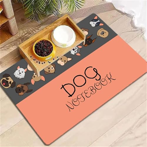 Hearda Futtermatte Hund Groß,Katzen Futternapf Unterlage rutschfest Saugfähig Napfunterlage Hund Unterlage Katzennapf Schnelltrocknend Futternapf Matte Haustier Futtermatte (Hund F,30x40cm) von Hearda
