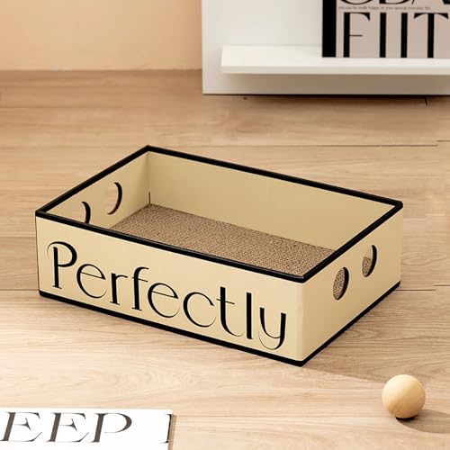 Hearda Katzen Kratzbrett Box, Kratzbretter Katze, Premium Katzenkratzbrett, Kratzpappe für Katzen, Katzenkratz um Katzenkratzern Vorzubeugen und Sofa Teppiche Wände (Blassgelb,47x31.5x14cm) von Hearda