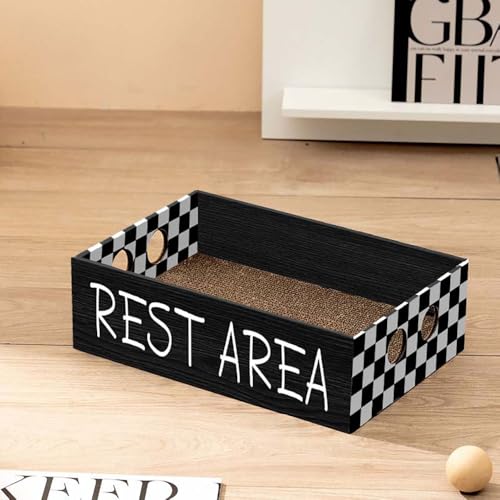 Hearda Katzen Kratzbrett Box, Kratzbretter Katze, Premium Katzenkratzbrett, Kratzpappe für Katzen, Katzenkratz um Katzenkratzern Vorzubeugen und Sofa Teppiche Wände (Holz,47x31.5x14cm) von Hearda