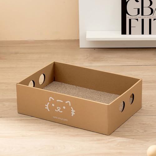 Hearda Katzen Kratzbrett Box, Kratzbretter Katze, Premium Katzenkratzbrett, Kratzpappe für Katzen, Katzenkratz um Katzenkratzern Vorzubeugen und Sofa Teppiche Wände (Kätzchen,47x31.5x14cm) von Hearda
