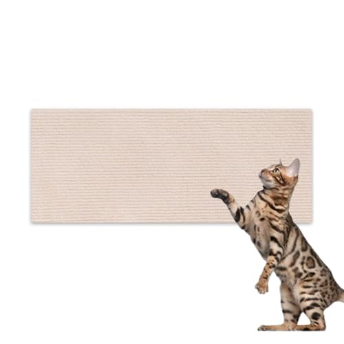 Hearda Kratzbretter Katze, Katzenkratzbrett Kratzbrett Selbstklebend Polyester Kratzpappe für Katzen Katzenkratz um Katzenkratzern Vorzubeugen und Sofa Teppiche Wände zu Schützen (Beige,30x100cm) von Hearda