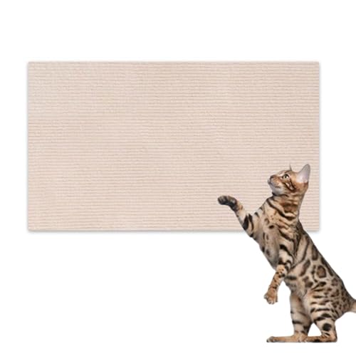 Hearda Kratzbretter Katze, Katzenkratzbrett Kratzbrett Selbstklebend Polyester Kratzpappe für Katzen Katzenkratz um Katzenkratzern Vorzubeugen und Sofa Teppiche Wände zu Schützen (Braun,60x100cm) von Hearda