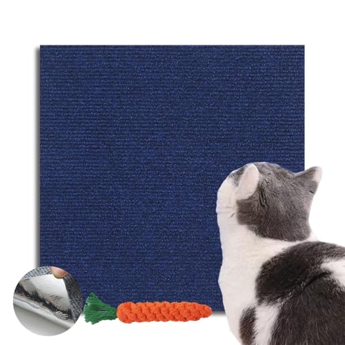 Hearda Kratzbretter Katze, Selbstklebend Katzenkratzbrett Kratzbrett, DIY Trimmbarer Kratzpappe für Katzen, Katzenkratz um Katzenkratzern Vorzubeugen Teppiche Wände Schützen (Dunkelblau,60x100cm) von Hearda