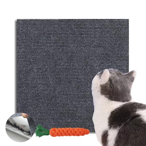 Hearda Kratzbretter Katze, Selbstklebend Katzenkratzbrett Kratzbrett, DIY Trimmbarer Kratzpappe für Katzen, Katzenkratz um Katzenkratzern Vorzubeugen Teppiche Wände Schützen (Dunkelgrau,40x100cm) von Hearda