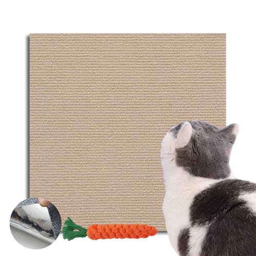 Hearda Kratzbretter Katze, Selbstklebend Katzenkratzbrett Kratzbrett, DIY Trimmbarer Kratzpappe für Katzen, Katzenkratz um Katzenkratzern Vorzubeugen Teppiche Wände Schützen (Khaki,60x100cm) von Hearda