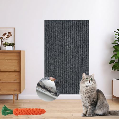 Hearda Kratzbretter Katze, Selbstklebend Katzenkratzbrett Kratzbrett, DIY Trimmbarer Kratzpappe für Katzen Katzenkratz Katzenkratzern Vorzubeugen Sofa Teppiche Wände (Dunkelgrau,40x100cm) von Hearda
