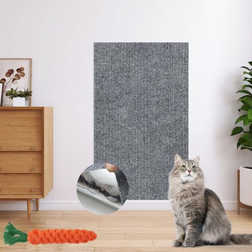 Hearda Kratzbretter Katze, Selbstklebend Katzenkratzbrett Kratzbrett, DIY Trimmbarer Kratzpappe für Katzen Katzenkratz Katzenkratzern Vorzubeugen Sofa Teppiche Wände (Hellgrau,40x100cm) von Hearda