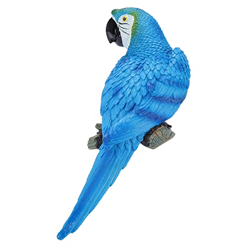 Heaveant Vogelstatue, Gartenornamente, Vogelornament aus Kunstharz, Papageienmodell, Wetterbeständige Britische Vogelornamente für den Garten (Nr. 1 blau rechts) von Heaveant