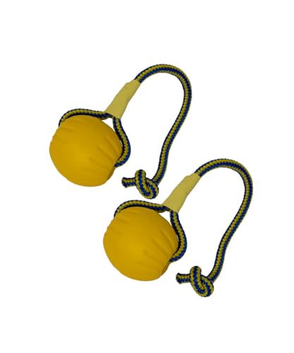 Heavelove Hundespielzeug mit Seil, Dura-Schaumstoff-Spielzeug, Wasserschwimmer auf Seil, 2 Stück, 7 cm von Heavelove