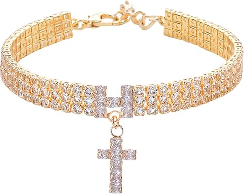 Katholische Haustier-Halskette, Buchstabe, Kreuz, Zirkon, drei Abflussdiamanten, Katze und Hund, Mädchen, Schmuck, katholische Halskette für Haustiere, Roségold, Größe S Katholische Haustier-Halskette, Buchstabe, Kreuz, Zirkon, drei Abflussdiamanten, Katze und Hund, Mädchen, Schmuck, katholische Halskette für Haustiere, Roségold, Größe S von Heavelove