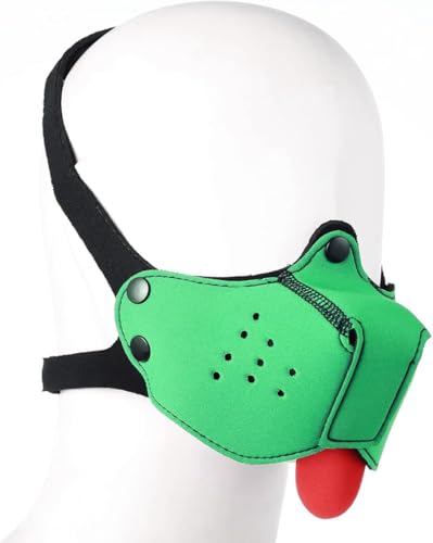 Maulkorb aus Neopren, für Welpen, Hundehaube, Spielhaube, Hundekopfmaske, Grün, Einheitsgröße von Heavelove