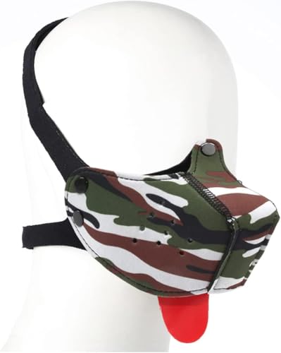 Maulkorb für Welpen, Neopren, Hundehaube, Spielhaube, Hundekopfmaske (Camouflage-Grün, Einheitsgröße) von Heavelove