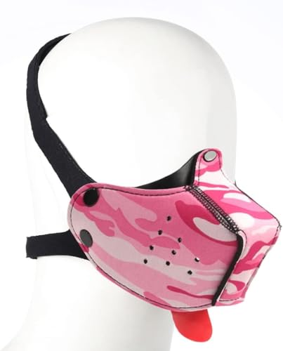 Maulkorb für Welpen, Neopren, für Welpen, lustige Spielmaske für Hunde, Pink Camouflage, Einheitsgröße von Heavelove