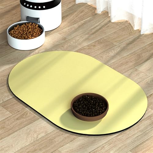 Heavyoff Napfunterlage Katzen Futternapf Unterlage, wasserdichte Haustier Futtermatten rutschfeste Unterlage Hund Fressnapf Futtermatte, Weiß, 30x40cm von Heavyoff