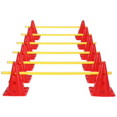 Hebitod Steckhürdenset 12 Kegel mit 6 Stangen, Agility Hürden Steckhürden Set, Koordinationstraining für Kinder Hunde Teamsport Fussball, Multifunktionskegel, für Fußball, Hundesport Hebitod Steckhürdenset 12 Kegel mit 6 Stangen, Agility Hürden Steckhürden Set, Koordinationstraining für Kinder Hunde Teamsport Fussball, Multifunktionskegel, für Fußball, Hundesport von Hebitod
