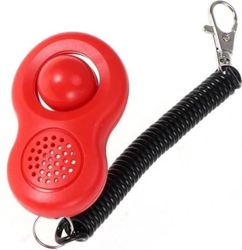 Clicker für Hunde/Tiere Trainieren- Clicker mit Armband und elastisch - Schwarz/Rot - ab Heble von Heble