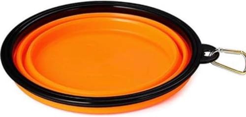 Faltbare Hunde-Reiseschale - Welpenschale - Faltbare Silikon-Trinkschale - Tragbare Wasserschale - Hundeschüssel Reiseschale mit Karabinerhaken - Orange - von Heble Faltbare Hunde-Reiseschale - Welpenschale - Faltbare Silikon-Trinkschale - Tragbare Wasserschale - Hundeschüssel Reiseschale mit Karabinerhaken - Orange - von Heble von Heble