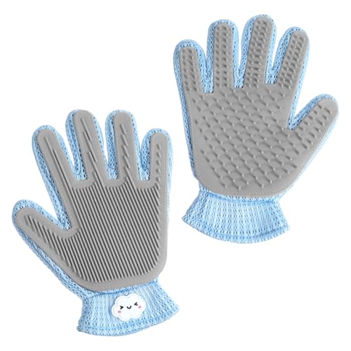 Heclia Fellpflege-Handschuhe für Katzen und Hunde, zum Ausfallen, Upgrade, Enthaarungshandschuhe, 2-in-1 Enthaarungsbürste für Hunde und Katzen, Baden und Massage, Welpen, Kätzchen, sanfter von Heclia