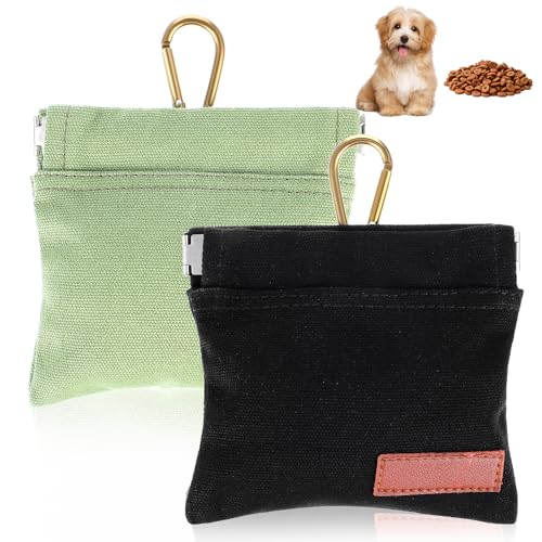 Heclia Leckerli-Tasche für Hunde zum Training von Haustieren 2 Stück Taschenformat Freihändige Snacktasche mit Karabiner Tragbar Automatisch Schließend Tasche zum Spazierengehen mit Hunden von Heclia