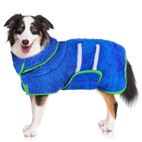 Hedgeink Hundebademantel, Superweicher Schnell Trocknendes Hundetuch für Große Hunde, Verstellbarer Bademantel Hund Nach Dem Baden, Hundekleidung und Hundetrockner Hedgeink Hundebademantel, Superweicher Schnell Trocknendes Hundetuch für Große Hunde, Verstellbarer Bademantel Hund Nach Dem Baden, Hundekleidung und Hundetrockner von Hedgeink