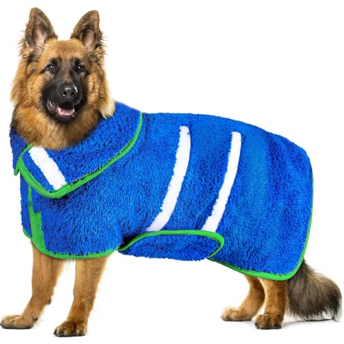 Hedgeink Hundebademantel, Superweicher Schnell Trocknendes Hundetuch für Große Hunde, Verstellbarer Bademantel Hund Nach Dem Baden, Hundekleidung und Hundetrockner Hedgeink Hundebademantel, Superweicher Schnell Trocknendes Hundetuch für Große Hunde, Verstellbarer Bademantel Hund Nach Dem Baden, Hundekleidung und Hundetrockner von Hedgeink