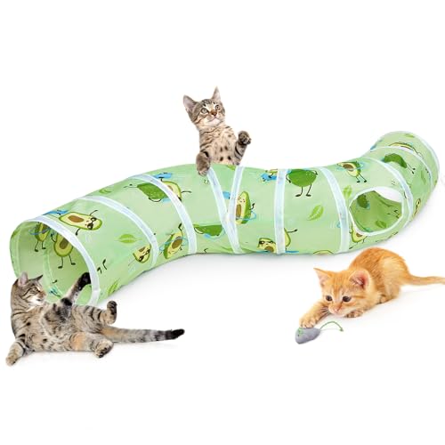 Hedgeink Katzentunnel S-Form Peekaboo Katzenhöhle mit Spielzeug Tunnel für Indoor-Katzen Faltbare Kaninchen-Spielröhren für Meerschweinchen, Frettchen, Hamsterwelpe, Hase, Kätzchen, Avocadogrün Hedgeink Katzentunnel S-Form Peekaboo Katzenhöhle mit Spielzeug Tunnel für Indoor-Katzen Faltbare Kaninchen-Spielröhren für Meerschweinchen, Frettchen, Hamsterwelpe, Hase, Kätzchen, Avocadogrün von Hedgeink