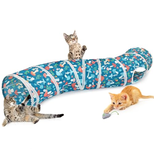 Hedgeink Katzentunnel S-Form Peekaboo Katzenhöhle mit Spielzeug Tunnel für Indoor-Katzen Faltbare Kaninchen-Spielröhren für Meerschweinchen, Frettchen, Hamsterwelpe, Hase, Kätzchen, blaue Pilze Hedgeink Katzentunnel S-Form Peekaboo Katzenhöhle mit Spielzeug Tunnel für Indoor-Katzen Faltbare Kaninchen-Spielröhren für Meerschweinchen, Frettchen, Hamsterwelpe, Hase, Kätzchen, blaue Pilze von Hedgeink