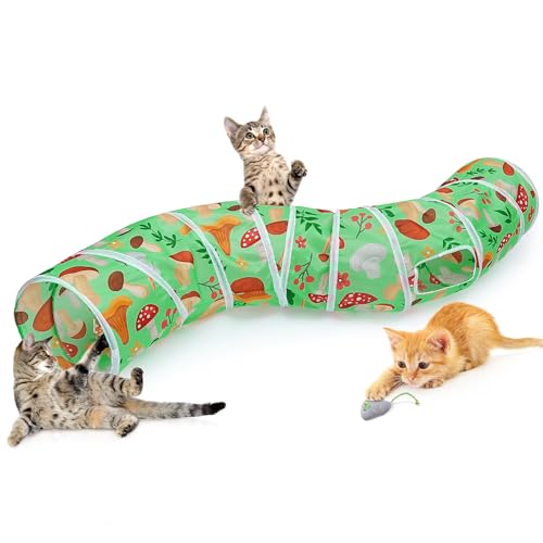 Hedgeink Katzentunnel S-Form Peekaboo Katzenhöhle mit Spielzeug Tunnel für Indoor-Katzen Faltbare Kaninchen-Spielröhren für Meerschweinchen, Frettchen, Hamsterwelpe, Hase, Kätzchen, grüne Pilze Hedgeink Katzentunnel S-Form Peekaboo Katzenhöhle mit Spielzeug Tunnel für Indoor-Katzen Faltbare Kaninchen-Spielröhren für Meerschweinchen, Frettchen, Hamsterwelpe, Hase, Kätzchen, grüne Pilze von Hedgeink