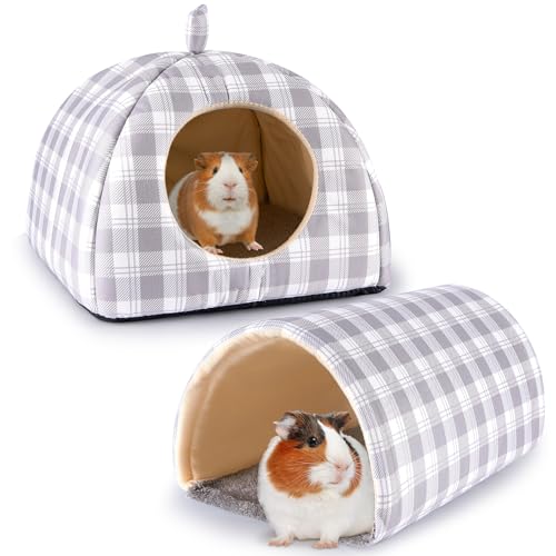 Hedgeink Meerschweinchenhaus mit Kaninchenversteck 2 Stück, Meerschweinchen-Spielzeug-Set, Kaninchenbett und Meerschweinchentunnel, Meerschweinchen-Zubehör für Hamster, Frettchen und Hasen, graues Hedgeink Meerschweinchenhaus mit Kaninchenversteck 2 Stück, Meerschweinchen-Spielzeug-Set, Kaninchenbett und Meerschweinchentunnel, Meerschweinchen-Zubehör für Hamster, Frettchen und Hasen, graues von Hedgeink