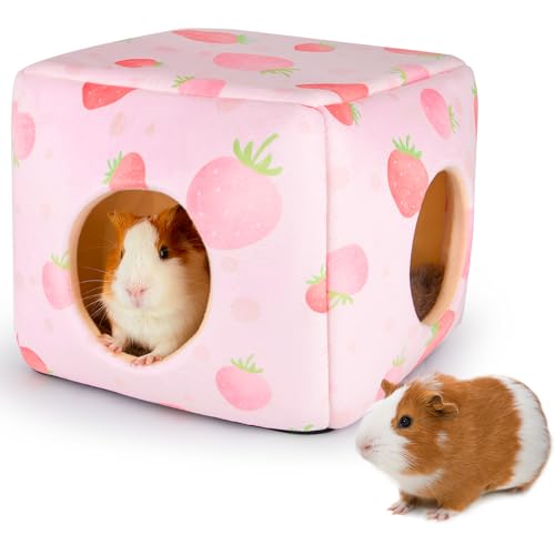 Hedgeink Meerschweinchenversteck Kaninchenbett kubisches Meerschweinchenhaus Zubehör maschinenwaschbar Kaninchenhaus Versteck Hamsterbett für Hasen Chinchilla Frettchen kleine Haustiere von Hedgeink