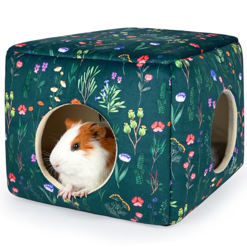Hedgeink Meerschweinchenversteck Kaninchenbett kubisches Meerschweinchenhaus Zubehör maschinenwaschbar Kaninchenhaus Versteck Hamsterbett für Hasen Chinchilla Frettchen kleine Haustiere von Hedgeink